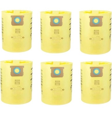 Pack 6 Type I 90672 Vacuum Bags Compatible with Shop Vac 10-14 Gallon 9067233