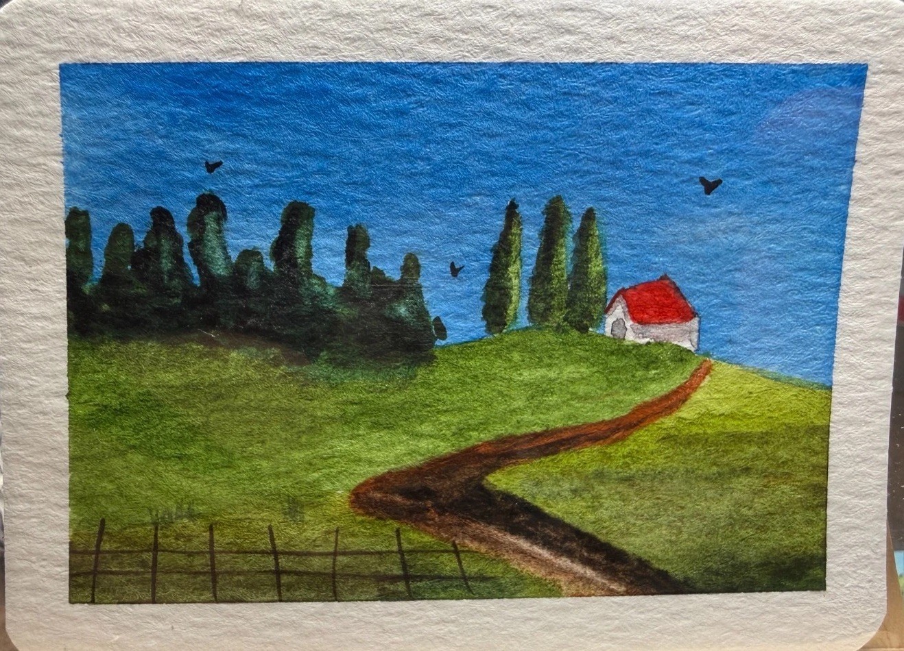 ACEO Original OOAK Signed (Not a Print) "Getaway" Italian Landscape with Trees