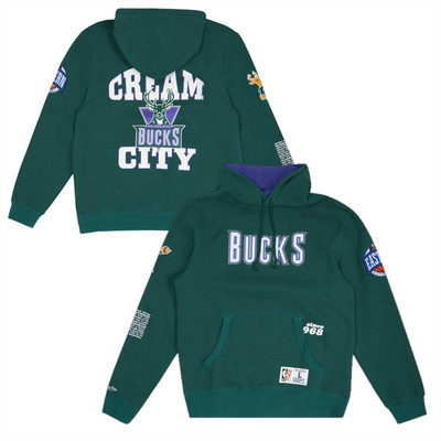 Milwaukee Bucks NBA Hoodie (Größe L) Herren Mitchell & Ness Origins Top - Neu