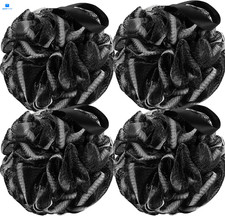 Bath Shower Loofah Sponge 60g Mesh Pouf Ball Body Scrubber Black