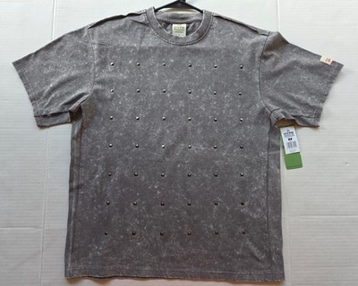 Hype Market 45 Men's Apparel Relaxed Fit Grey Studded T- Shirt - Size:  Small