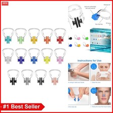 Swimming Nose Clips 14 Pack Silicone Waterproof for Kids Adults Multi Colors