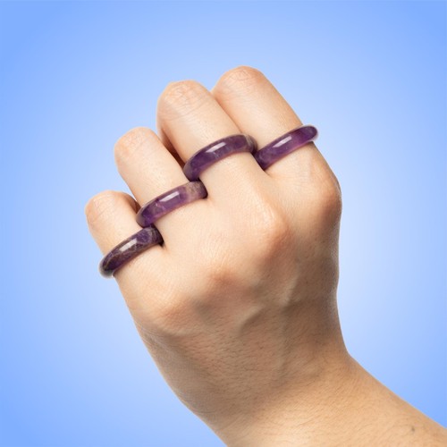 Heilkristall Ringe, Naturstein massive Bänder, Schmuck Geschenke, US-Größen 7-10 - Bild 3 von 9