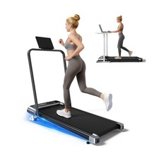Walking Pad Treadmill with Handle Bar and Adjustable Incline, Compact Portabl...