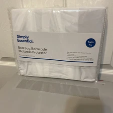 Bed Bug Barricade Twin XL Mattress Protector 39" x 80" White by Simply Essential