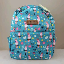 LILY BLOOM Parrots in Paradise Eden Backpack Blue Pink NWT Eco-friendly Birds