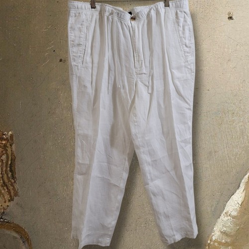 Club Room, Linen Club Room Luxury White Linen Coastal Pants XXL 28 Inseam
