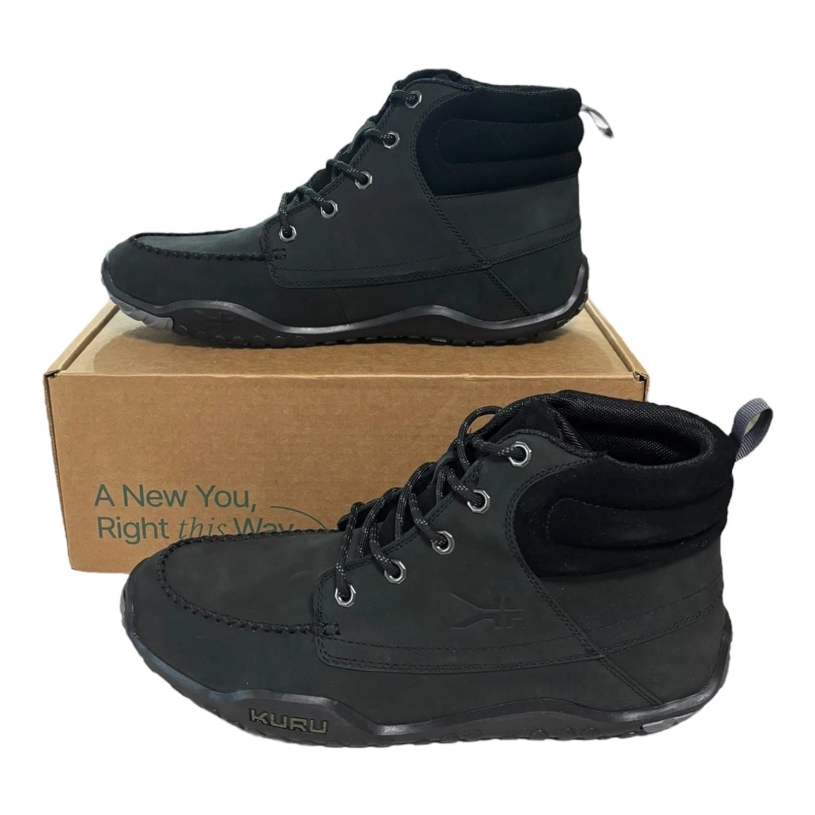 KURU Quest Boots Mens Size 12.5 Smokestack Black Leather Hiking Comfort Support