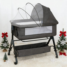 3in1 Baby Bassinet Bedside Sleeper Portable Baby Crib Bassinets with Swing Mode