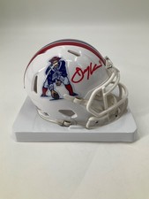 JULIAN EDELMAN AUTOGRAPHED NEW ENGLAND PATRIOTS MINI HELMET JSA WITNESS COA