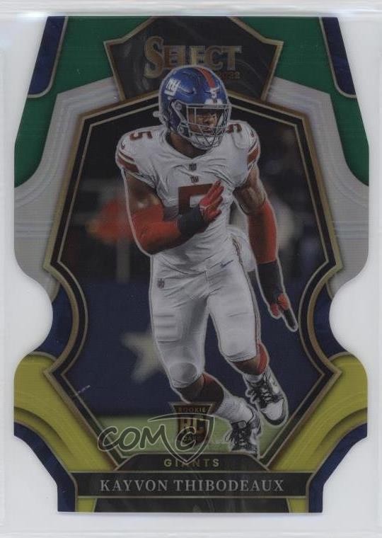 2022 Panini Select Green & Yellow Prizm Die-Cut Kayvon Thibodeaux #175 Rookie RC