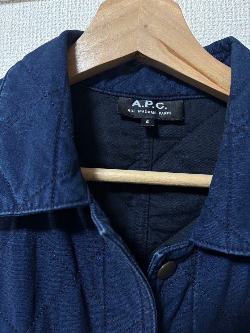 A.P.C. Quilted Denim Jacket S Navy Lightweight Fall Winter