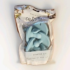 5 Ryan  Rose Cutie Pat Pacifiers Teether Round Nipple Stage 1  2 Blue NEW