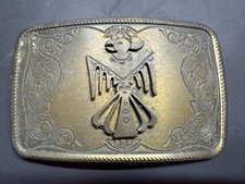 VTG BELT BUCKLE THUNDERBIRD NATIVE WESTERN SOUTHWESTERN WITH DESIGN WORK.