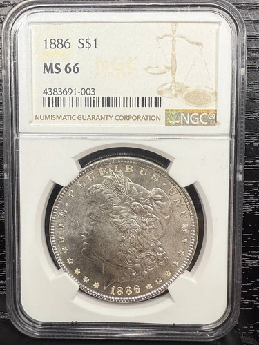 NobleSpirit Stunning 1886 Silver $1 NGC MS66