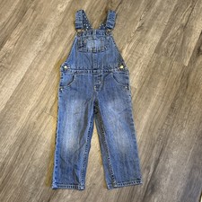 Genuine Kids OshKosh 2T Denim Blue Jean Bib Overalls Unisex Boy Girl