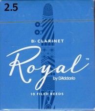 Royal by D'Addario Bb Clarinet Reeds Box of 10 2.5 Strength 