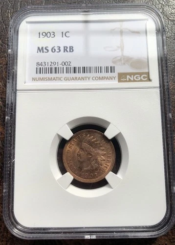 1903 Indian Head Cent 1C NGC MS 63 RB Red Brown VERY NICE COIN MS63RB