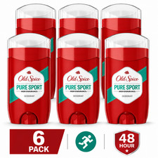 Old Spice High Endurance Deodorant Pure Sport 3 oz 48Hr Odor Protection 6 PACK