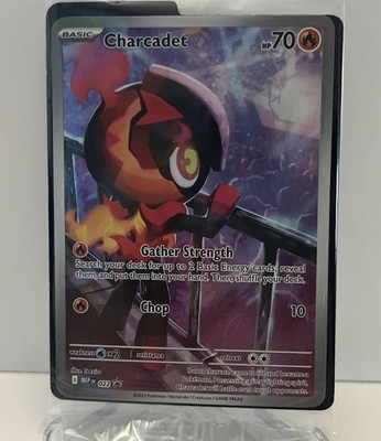 Charcadet 022 POKEMON CENTER STAMP SEALED PROMO BLACK STAR Phantasmal Flames ETB