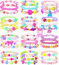 Bracelets for Girls Jewelry: 36 Pcs Kids Bracelets, Kids Jewelry Age 3 4 5 6 7 P