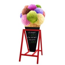 Werbeaufsteller Kundenstopper Eis SPEISEEIS aus Holz Schild Rot Bunter