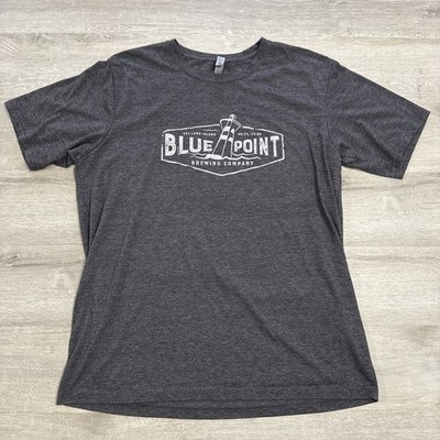 Blue Point Brewing Company Shirt Men s Dark Gray XL Tee Long Island NY