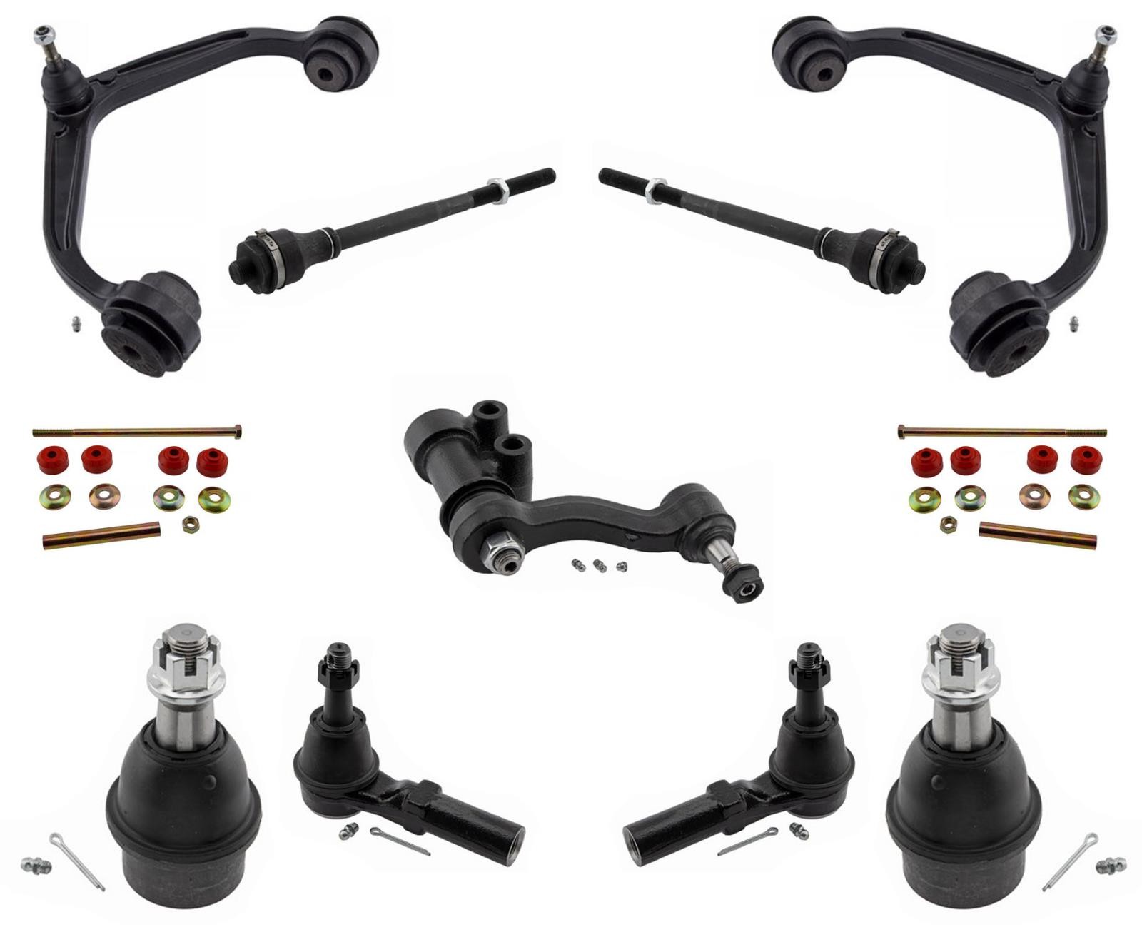 Front Control Arms Tie Rods Ball Joints For 2011-2019 Silverado 2500HD 3500HD