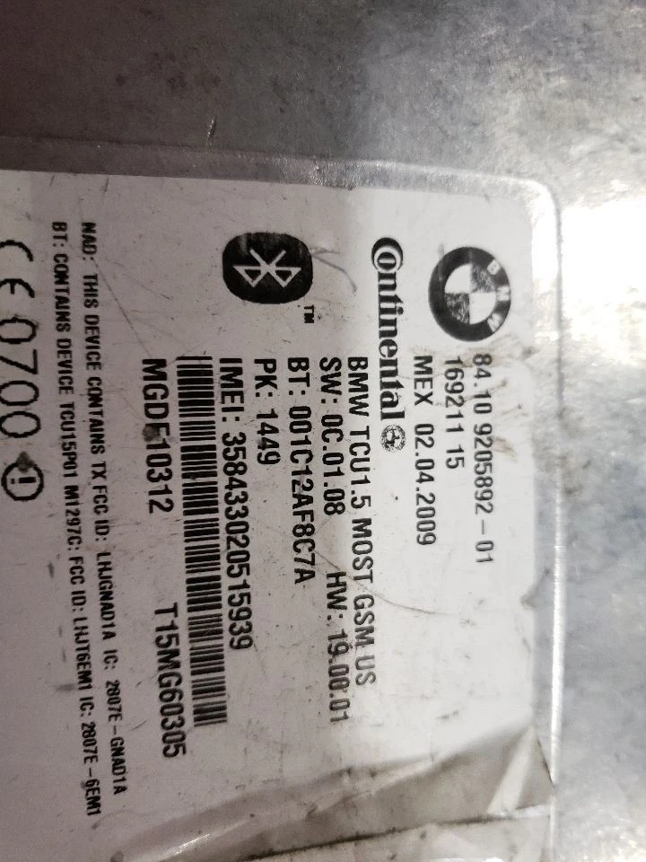 Módulo Bluetooth telemático - BMW 135I cupé 2009 manual N54 - OEM 9205892 Foto 2 de 4