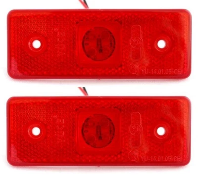 2x Feu de position latéral LED 12V rouge pour camping-car, remorque, camion - Photo 1/3