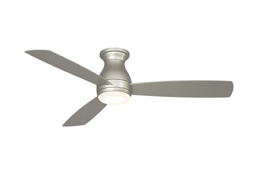 Fanimation Hugh 52" LED Indoor/Outdoor Flush Mount Ceiling Fan in Brushed Nickel - Picture 1 of 3