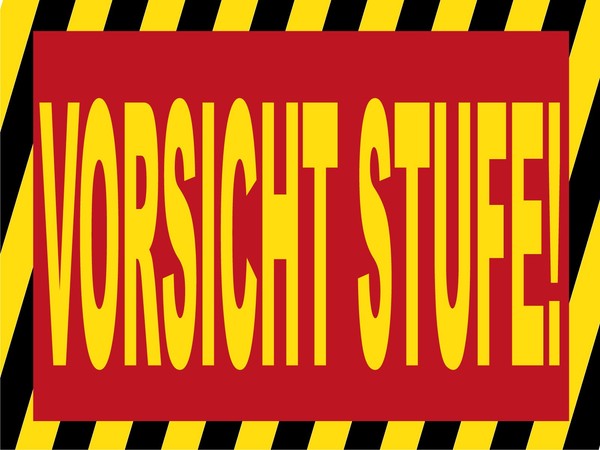 Blechschild 30X40 Cm Vorsicht Stufe Deko Schild Deko Geschenk Schild-image