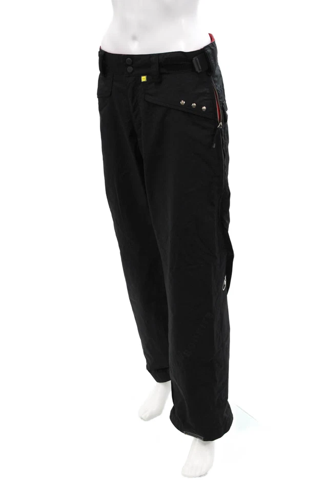 Pantalones de nieve Bonfire Snowboarding para mujer con cremallera pierna recta negros talla pequeña Foto 2 de 4