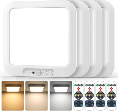 Rechargeable Motion Sensor Closet Light with Remote - 4 Pack Wireless LED
