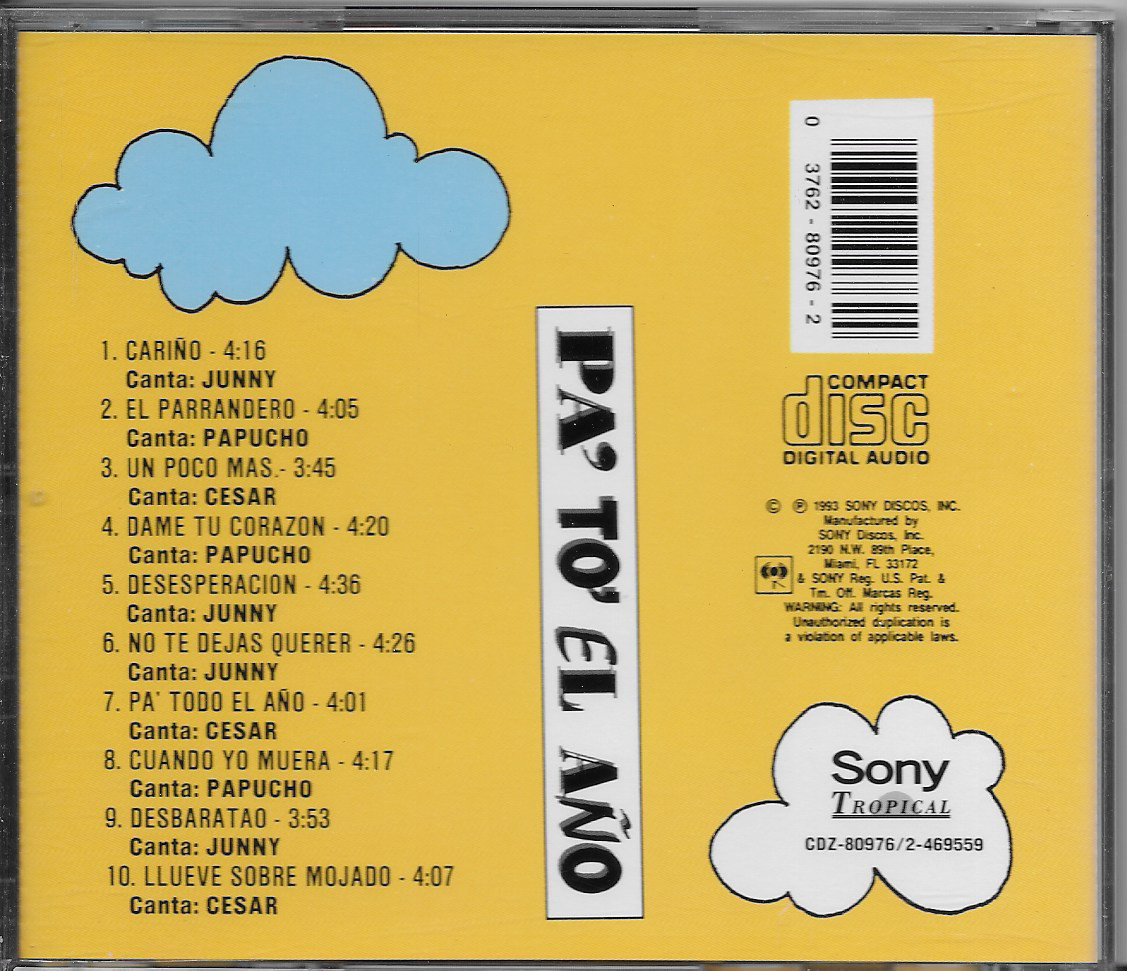 Grupo Wao Pa To El Ano CD Sony Records 1993 Like New Condition