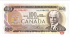 1975 Bank Of Canada 100$ Crow/Bouey AJJ0986522 - AU58 - BC-52b