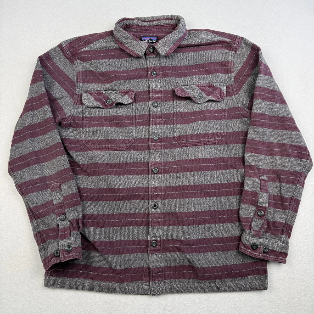 L.L.Bean ブランケット Patagonia Long Sleeve Striped Casual Button-Down Shirts for Men