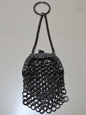 Antique Victorian Chatelaine Flat Ring Mesh Coin Purse