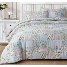 100 cotton floral cottage 3 piece comforter set