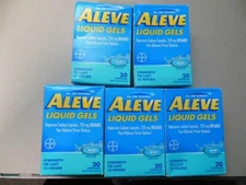 (5)ALEVE Liquid Gels Pain Reliever/Fever Reducer 220mg 100 Gels exp 9/2026