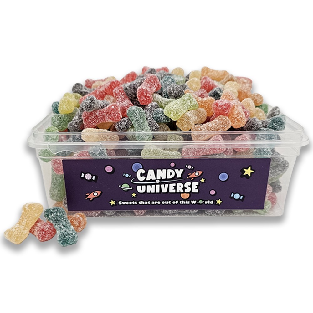 Candy Universe Fizzy Bones Tub 800g - Soft & Chewy Halloween Fizzy Jelly Sweets