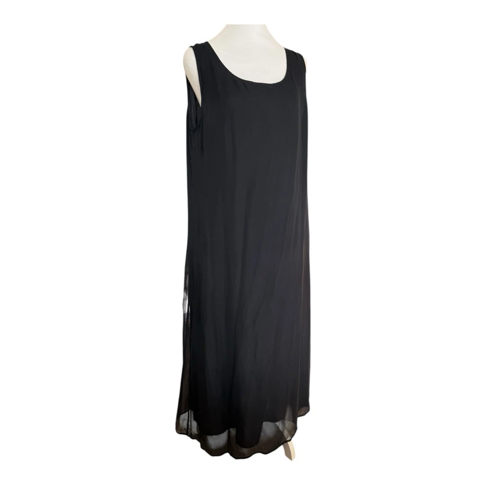 Vintage 100% Silk Maxi Dress Black Vintage Y2K Whimsigoth Fairy Gown XL - Image 2 of 4