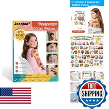 Jecqbor Printable Temporary Tattoo Paper For INKJET Printer, 12 Sets 8.5"x11"