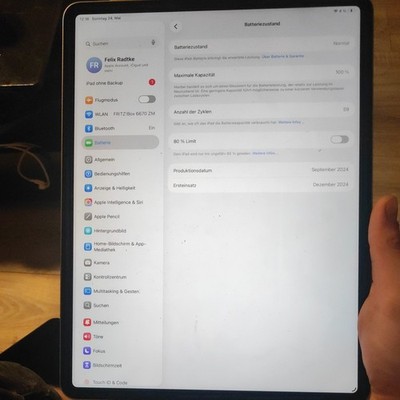 APPLE iPad Air (2024) 13'' M2 Wi-Fi 128GB   neuwertig, kratzerfrei, TOP -