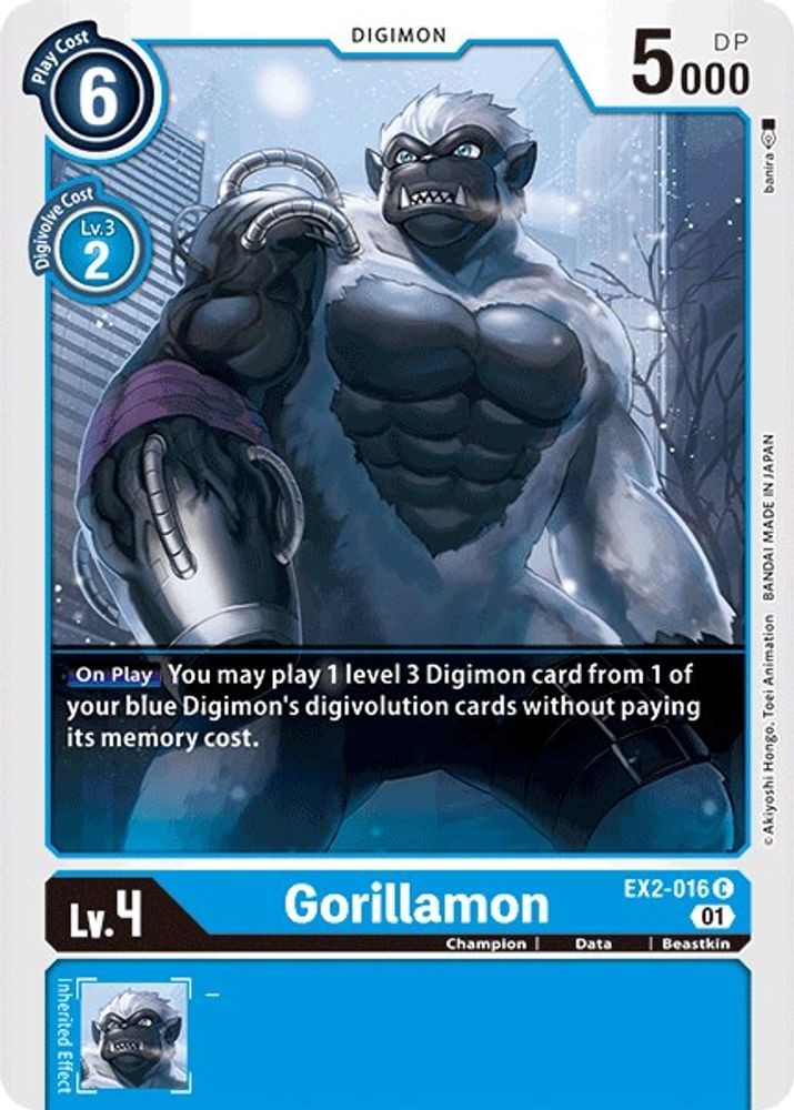 2022 Digimon Card Game Digital Hazard Gorillamon (#EX2-016 C, Common, Near Mint)