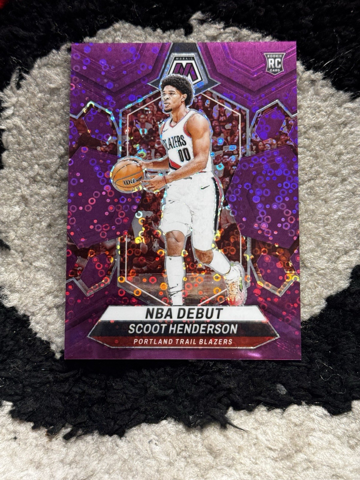 2023-24 Panini Mosaic Scoot Henderson NBA Debut Purple Fast Break Mosaic /50 RC