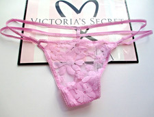 VICTORIA'S SECRET PINK Wink V-String Thong VS Hushed Lilac S M L XL Sequin Lace