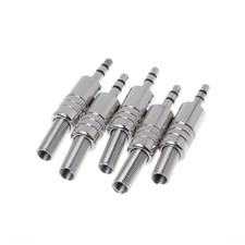 5 Pcs Metal 3.5mm 2 Ring 3P Stereo Jack Plug Cable Solder Adapter Terminal for w