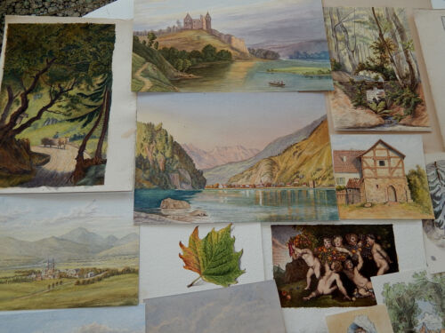 34 Aquarelle kleiner Künstlernachlass M.S. um 1880/90 - Picture 3 of 12