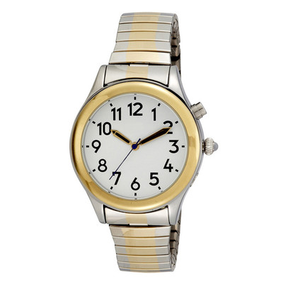 Ladies Two Tone Talking Watch White Face Choice of Voices Male